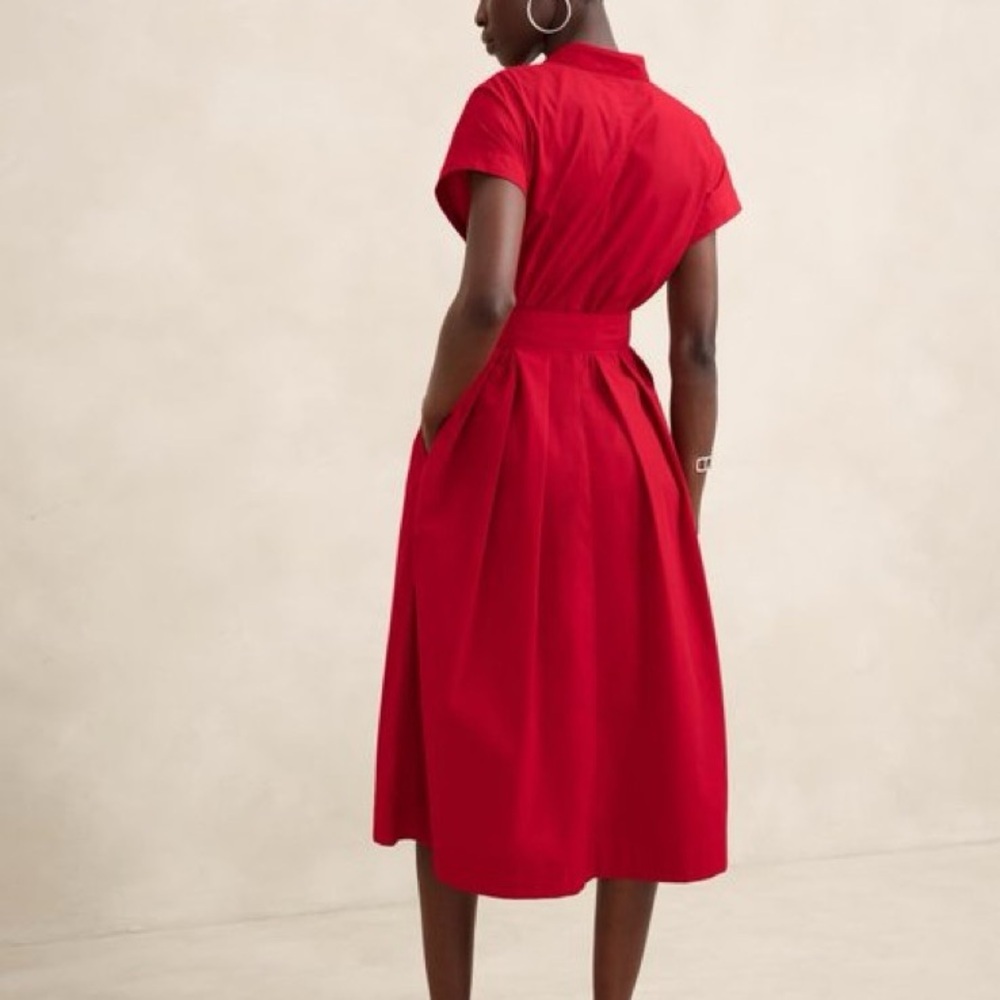 Classic White Shirt Dress with Tie Waist - Picture 5 of 9
